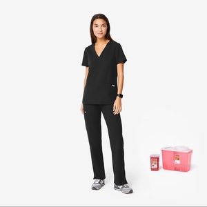 Figs Kade Cargo Scrub Black Pant XL Petite
